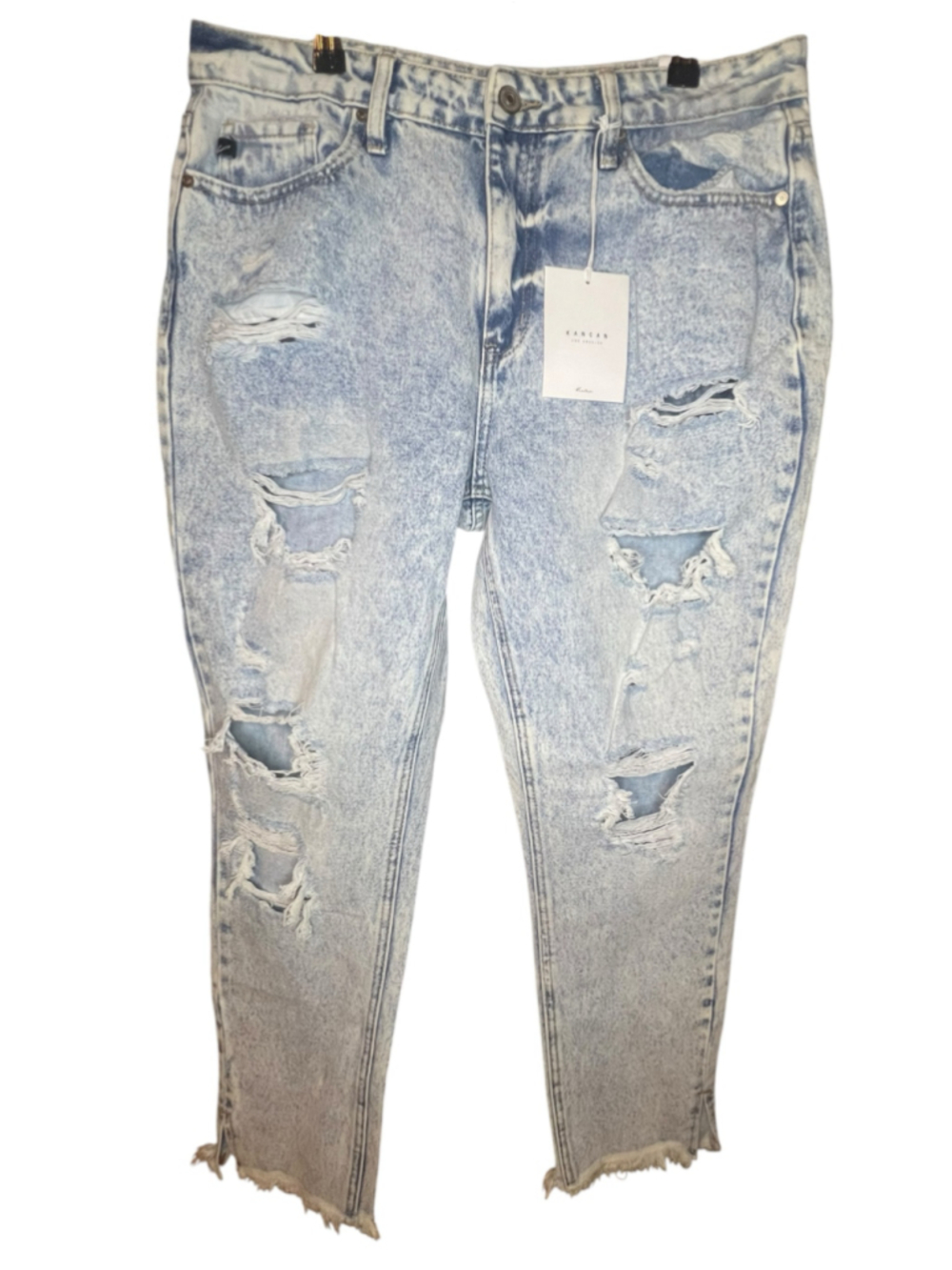 NWT KanCan Light Wash Distressed High Rise Ankle Skinny Denim Jeans
